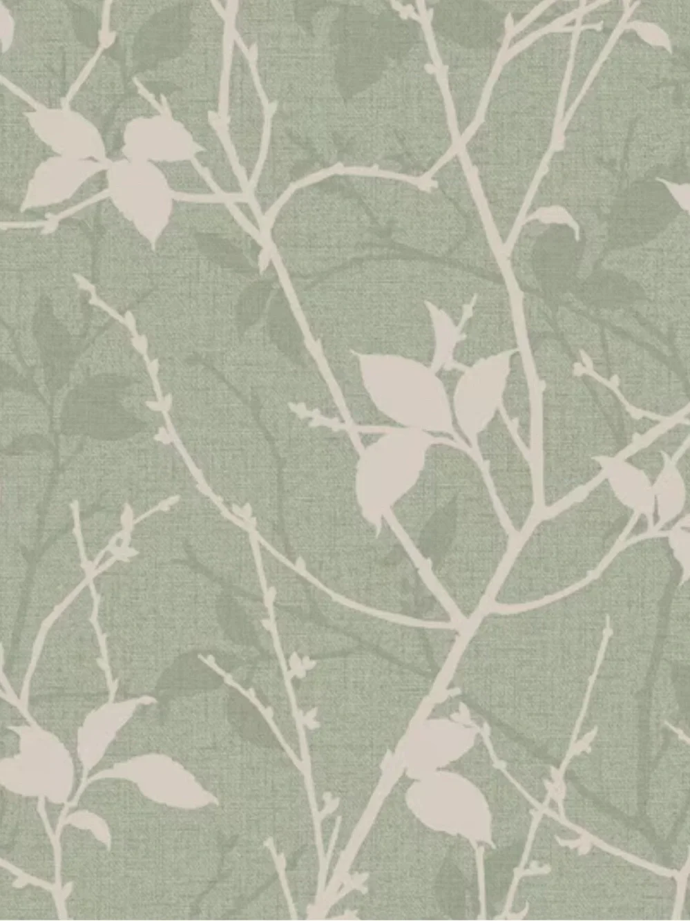 New! 1 Roll Belle Sage Wallpaper by Graham & Brown, Botanical Vine- Metallic